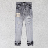 Amiri Jeans Trend Gradual Change Color Ripped Jeans